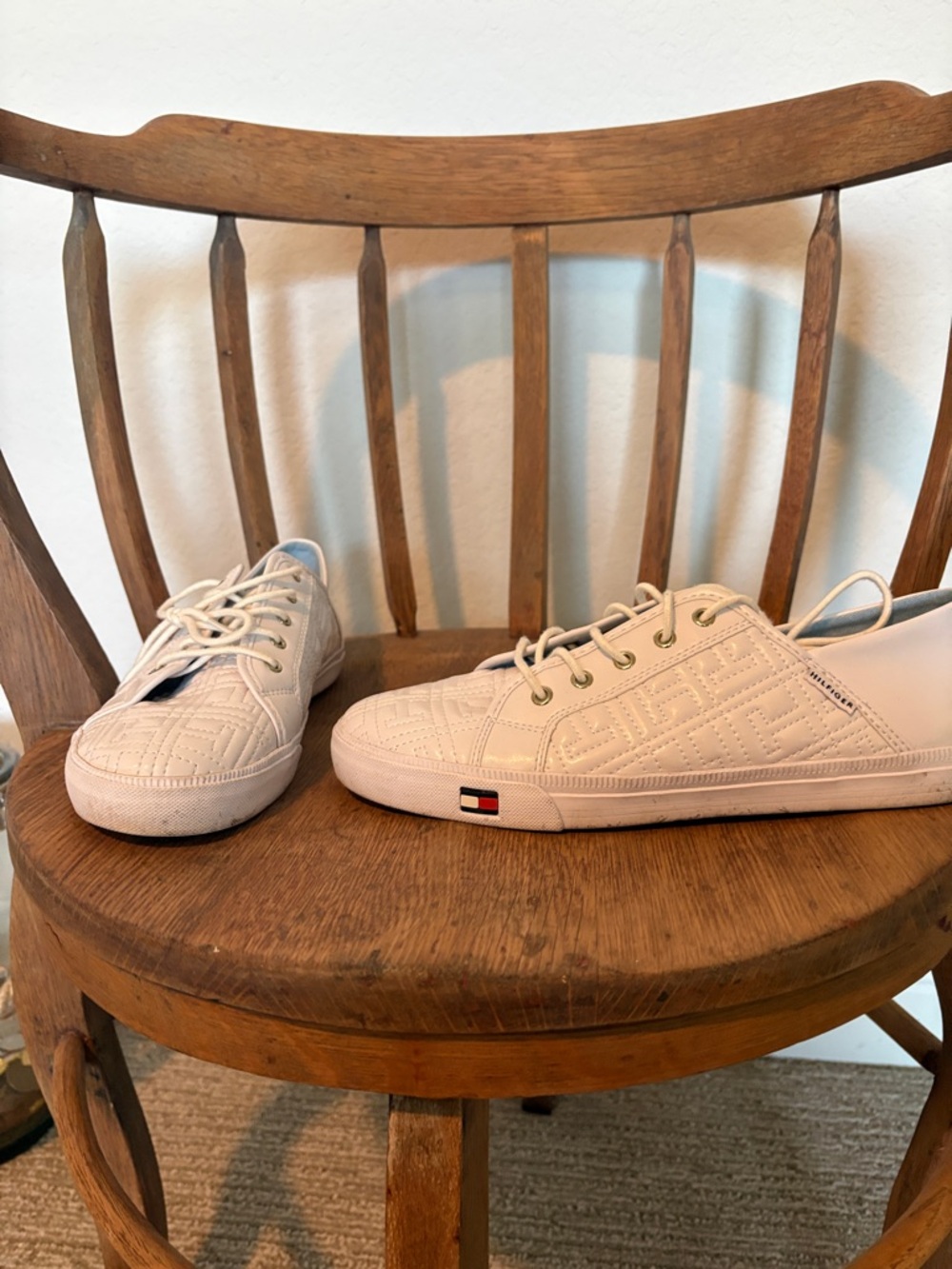 Tommy Hilfiger Quilted White Athletic Sneakers